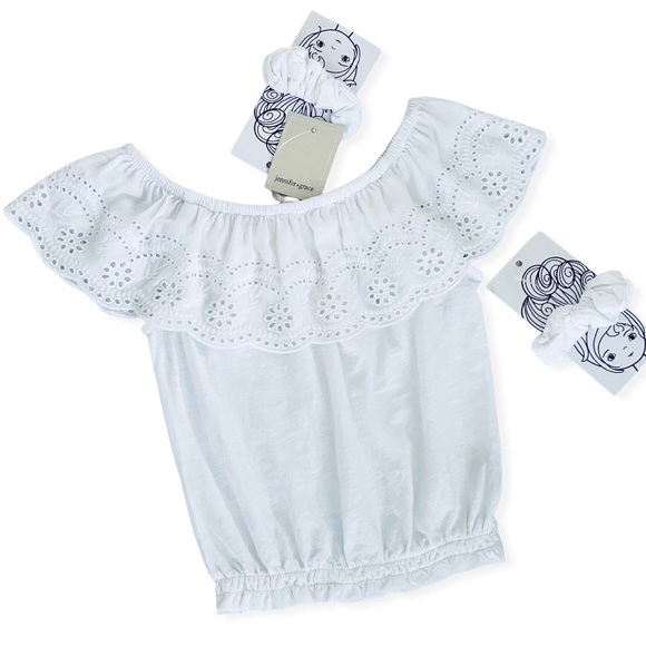 Eyelet Ruffle Neck Top Girl - Picture 5 of 11